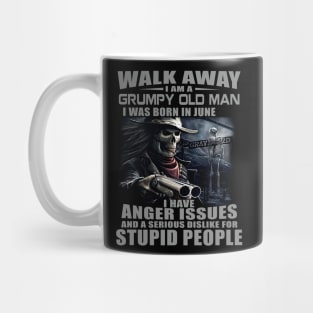 Skull Gun I Am A Grumpy Old Man I Was Born In June Mug